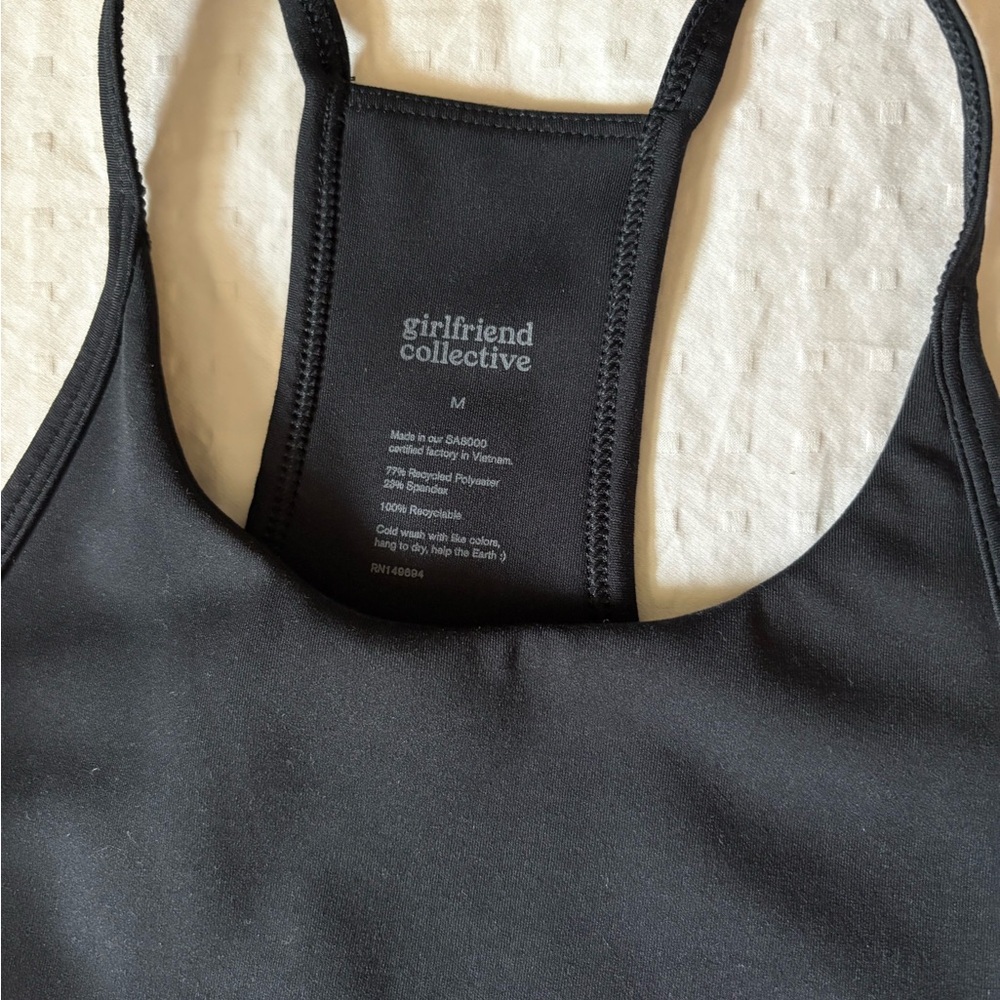 Girlfriend Collective Cleo Luxe Midnight Black Sports Bra